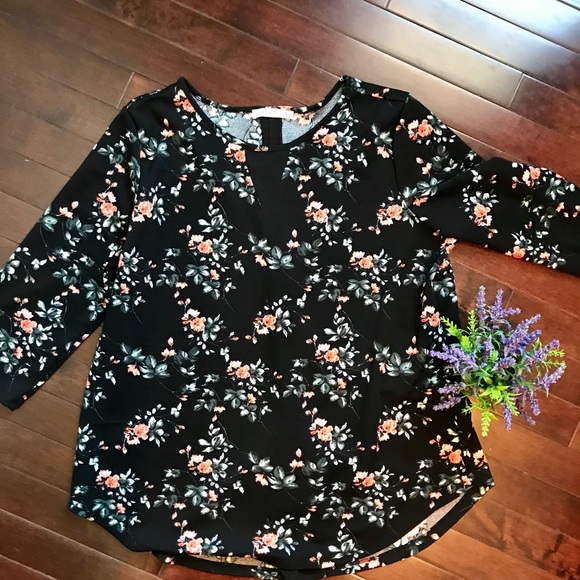 Floral Zipper-Back Top from Ricki's sz XL EUC